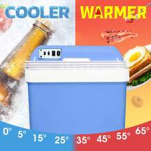 Advwin Mini Fridge Electric Cooler And Warmer For Car- 12V DC 24L Car Refrigerator With Automatic Locking Handle, Portable Car Fridge For Travel And Camping
