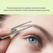 Upgraded LED Lighted Eyebrow Tweezers - Portable Precision Makeup Tool, Smart Design For Perfect Eyebrow Shaping And False Lash Application, Battery Powered, Makeup Tool | Slim Eyebrow Design | Includes Button Battery - Silver - View 4