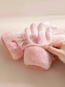 1 Pair Women's Winter Warm Gloves, Lined, Waterproof Windproof, Touchscreen Motorcycle Riding Gloves, 2025 New Arrival - Multicolor - View 5