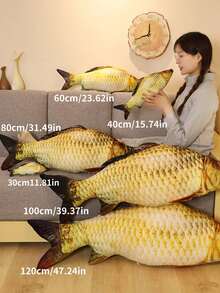 3D Giant Soft Fish Shaped Plush Pillow, Decorative Stuffed Fish Cushion, Oversized Decorative Pillow, Creative Home Decor Gift, Pet Doll, Children's Gift - Multicolor - View 8
