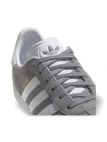 Adidas Giày nữ Gazelle kiểu dáng thường ngày, nhẹ, êm ái, thoáng khí, đế dày, có logo, thân thiện với da, đa năng, phù hợp đi làm hàng ngày, tập gym, đi học, thư giãn, du lịch, hẹn hò. Màu đen FW0716 - xám - Xem 4