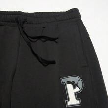 Puma Pantalón de chándal con cordón en la cintura, estilo unisex para otoño/primavera con logo grande, estilo n.° 67842001 - Negro - Ver 3
