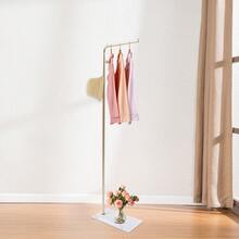 Freestanding Clothing Rack, Storage Stand Holder Multifunctional Storage Hat Rack With 3 Hooks For Coats, Hats, Scarves, Clothes, And Handbags - 金色 - 查看 2