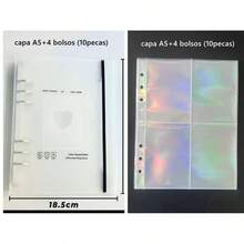 Binder Cover A5 Photo Album Photocard File Sticker Ticket Post Binder - Capa A5+4 Bolsos 10 Pieces) - View 2