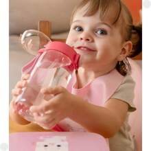 Children's Bottle With Straw 460ml Pink Cat Mia 6100B52 - Kouii