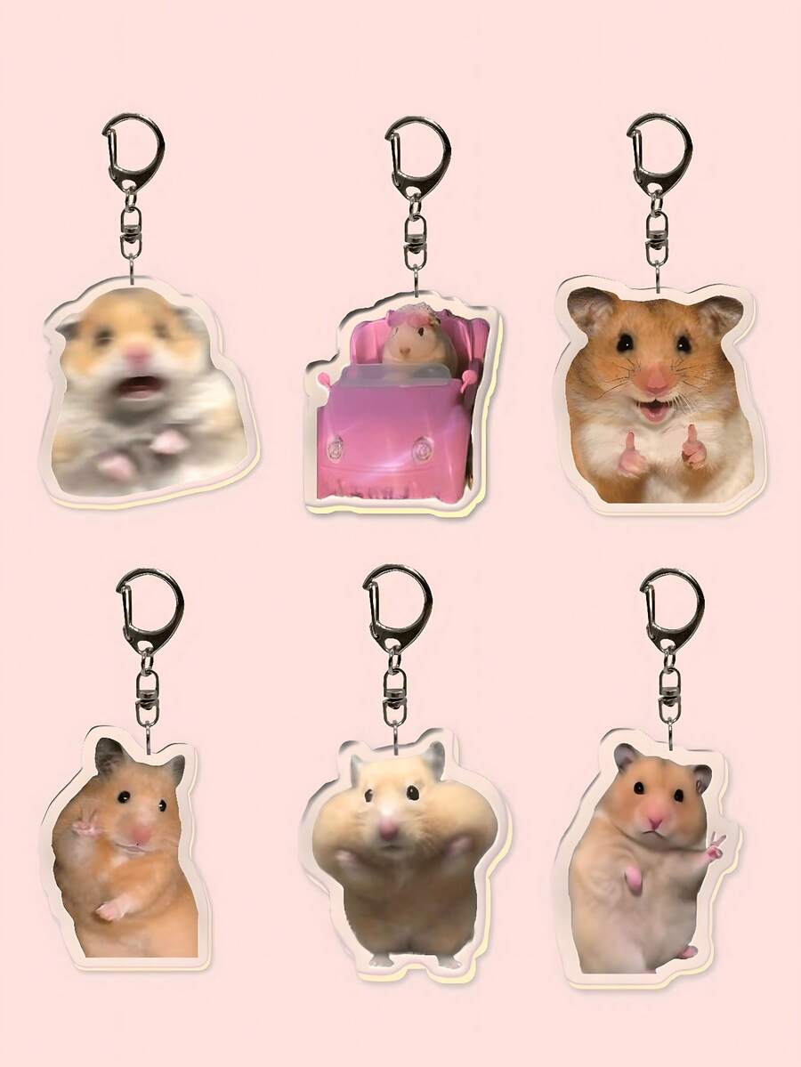 A Brand New Acrylic Creative Mim Fun And Cute Hamster Animal Theme Keychain Hanging Decoration, Including Hamster, Sweet Potato Hamster, Bag Accessories, Schoolbag Accessories, And Wallet Hanging Decoration. It Is Very Suitable For Boyfriends, Girlfriends, Family Members, Doctors, Nurses, Party Gifts, Mobile Phone Decoration, Etc. - Multicolor - View 1