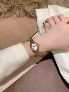 SUNLIFEX NEW Women's Minimalist Oval Bracelet Style Gold /Silver Roman Numerals Elegant Business Quartz Wrist Watch, Versatile For Daily Watches Party Daily Wear Gift For Women Valentine's Day Gift - one-size - View 10