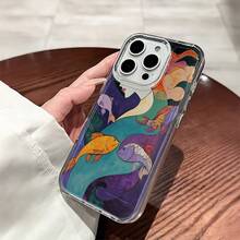 Mermaid And Fish Pattern Mobile Phone Case Decorated With Colorful Underwater Design Suitable For IPhone 16, 15, 14, 13, 12, 11 Pro Plus Promax Models TPU Material Shockproof Protection It Is A Great Gift For Family Friends Children Birthdays Spring Festival Holidays Boyfriends Girlfriends And Valentine's Day - Trong sáng - Xem 5