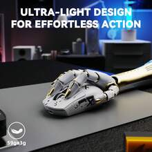 ATTACK SHARK G3PRO Wireless Gaming Mouse With RGB Charging Base, Ultralight 59g, 2.4G/USB-C/Bluetooth Tri-Mode Connection, PAW3311 Optical Sensor, 1000Hz, 25000 Adjustable DPI, 500mAh Battery For PC/Laptop/Windows - 白色+貼紙 - 查看 8