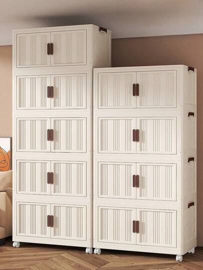 40厘米/15.8英寸宽五层可拆卸折叠储物盒，衣柜整理架/卧室衣柜/便携式衣柜，无需安装，可堆叠存放婴儿衣物/玩具/书籍/零食/杂物，客厅/卧室/厨房塑料储物柜