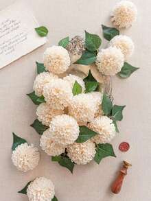 Artificial Dahlia Flowers 25pcs/50/75pcs/100pcs Real Looking Ivory Foam Fake Roses With Stems For DIY Wedding Bouquets White Bridal Shower Centerpieces Floral Arrangements Party Tables Home Decoration - Rượu sâm banh - Xem 2