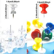 40piezas/10 piezas por caja, chinchetas de pulgar , suministros de arte para estudiantes, pintura, expansión, creatividad, oficina y material escolar. Chinchetas utilizadas para paredes, tablero de corcho, mapas, calendarios, fotos, alfileres de mapa, alfileres con cabeza de plástico grande, con caja de almacenamiento, proyectos de manualidades DIY, organización de la oficina en el hogar, vuelta al colegio, decoración de fiesta de graduación, material escolar - transparente - Ver 3