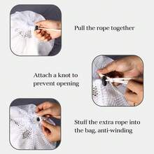 2-Piece Set Laundry Bag, Laundry Bag, Mesh Storage Bag For Dirty Clothes, Large Mesh Bag For Bra And Underwear, Put It In The Washing Machine Without Damaging The Clothes - White - View 4