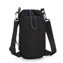 1pc Portable Water Bottle Bag, Crossbody Water Cup Holder With Adjustable Strap, Multifunctional Pouch For Travel, Hiking, Cycling With Phone Pocket