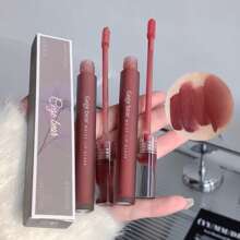 1pc Gege Bear Glossy & Matte Finish Lip Gloss, 5 Color Options, Long-Lasting, Moisturizing, Velvet Texture, Brightening