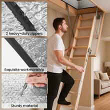 Attic Door Insulation Cover With Zipper Loft Ladders Pull Down Shed Insulation For Enhanced Energy Efficiency - Silver - View 4