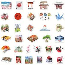 [64pcs Reusable Watercolor Stickers] 64pcs Watercolor Japanese Travel Cute Aesthetics Stickers - Insane Fun, Love, And Doodle Cartoon Art - Cool  Pack - Decoration For Adults, Suitcase, Water Bottle, DIY, Laptop, Skateboard, Luggage, Party, And Gift - Reusable, Irregular Shape, Cartoon Pattern, Suitable For Glass, Metal, And Ceramic Surfaces - Self-Adhesive - 64csp - 查看 2