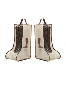 Boots Storage Bag, Long Boots And Short Boots Storage Shoe Bag, New Fashion Transparent Shoe Boot Dust Cover, Boot Bags For Women's Tall And Ankle Boots,Travel Home Non-Woven Boot Bag, Zippered Boot Covers With Carry Handles, Thickened Waterproof Portable Handheld Boot Storage Bag, Protective, Breathable, And Space-Saving - Ideal For Travel, Closet Organization, And Shoe Protection, Suitable For Flat Shoes, Ankle Boots And High Boots