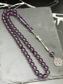 1 pieza Pulsera de 33 cuentas de oración de resina de 10 mm, de estilo árabe elegante y versátil, accesorio de lujo de resina colorida