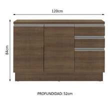 Gabinete Bajo Cocina Madesa Glamy 120cm Sin Encimera Color Marrón 04 - Marrón - Ver 2
