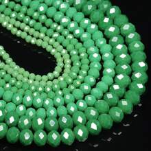 1 Chuỗi hạt thủy tinh xanh 3-8mm dùng làm vòng tay, hạt pha lê Áo nhiều màu cắt cạnh tròn rời dùng làm đồ trang sức, vòng tay tự làm - màu xanh lá - Xem 3
