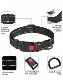 High Reflective Dog Harness Leash Collar Set, Adjustable Padded Dog Vest, Reflective Non-Obstructive Pet Oxford Vest With Front & Back Easy Control Handles, Comfortable, No-Choke Design Pet Vest Leash Collar Set - Ideal Choice For Outdoor Adventure, Multiple Sizes - Suitable For Small, Medium And Large Pets (If In Doubt Between 2 Sizes, Opt For The Larger Size As It Can Be Adjusted)