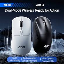AOC GM210輕音雙模無線滑鼠 藍牙/2.4G雙模一鍵切換 輕量化便攜機身 辦公遊戲全能裝備 黑色 - 黑色 - 查看 2