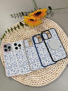 GALLAPLE Fresh Blue Small Flower Pattern Mobile Phone Case, Magnetic Design With Anti-Drop, Shockproof And Scratch-Proof Material, Compatible With IPhone X/XS/XSMAX/11/11pro/11promax/X/XS/XSMAX/11/11pro/11promax/12/12pro/12promax/13/13pro/13promax/14/14plus/14pro/14promax/15/15plus/15pro/15promax/16/16plus/16pro/16promax - 藏蓝色 - 查看 9