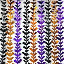 1PC Party Decoration Horror Rain Curtain Decoration Halloween Decoration Plastic Pumpkin Face Decor For Horror Theme Party Photo Home Decor Room Decor