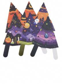 24/12/6 Pcs Halloween Creepy Cute Candy Box Set - Triangle Witch Hat Snack Holder With Pumpkin Bat Motif, Halloween Decorations, Kids Party Gift For Classroom Celebration, Spooky Ghost Skull Potion Spider Design Gift Box, Halloween Party, Trick Or Treat Party, DIY Party Supplies For Home Celebration, Triangle Hat Treat Box For Trick Or Treating. #Halloween 2025
