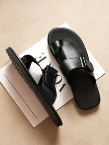 New Summer Men's Casual Black Slipper, Soft Soled Beach Slippers With Outdoor Wearability, Light And Soft Non-Slip Sole, Suitable For Summer Casual, Outdoor Athletic, Vacation, Graduation Gifts - Black - View 1