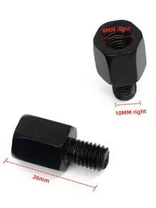 Black Mirror Adapter M10 M8 10MM 8MM Motorcycle Scooter Rearview Mirrors Adapters Right Left Hand Thread Conversion Bolt Screws 1pc - Black - View 8