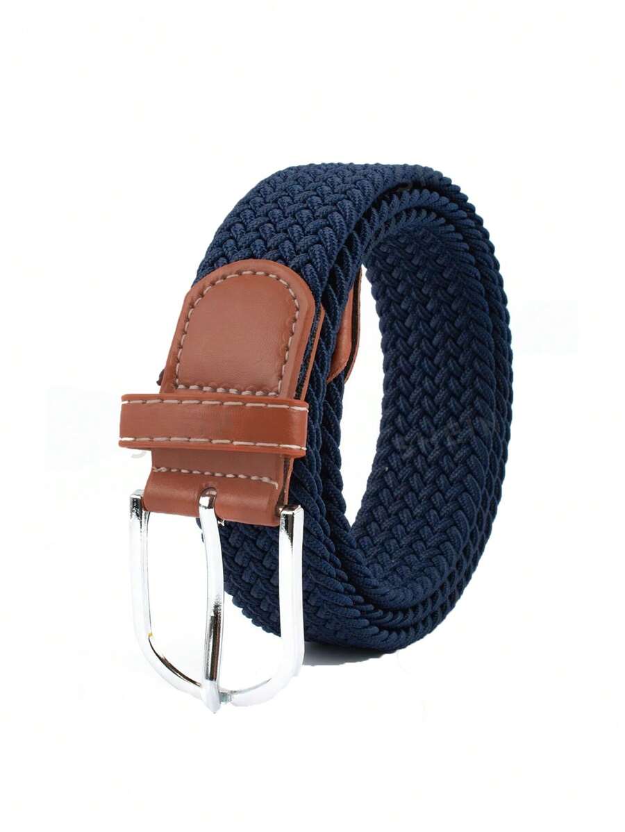 1 curea elastică țesută pentru bărbați, fără cataramă, potrivită pentru afaceri, serviciu, casual, călătorii, golf, toamnă elegantă, toamnă, Halloween