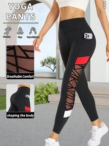 1 buc pantaloni de yoga pentru femei, colanți de fitness pentru sport în aer liber, pantaloni strâmți cu talie înaltă, confortabili, respirabili, care absorb umezeala