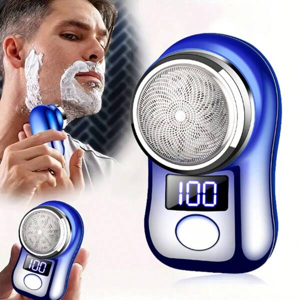 Afeitadora eléctrica mini para hombres, recargable, portátil para coche/viaje, caja de regalo para Acción de Gracias/Navidad, uso doméstico compacto