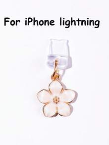 1pc Sakura/Cherry Blossom Design Charging Port Dust Plug, Exquisite Fresh Sweet Cute Fashion Alloy Pendant, Flowing Gloss Drip Oil Craft, Suitable For Spring And Summer Decoration, Phone, Tablet, Earphone, Kindle Charging Port Decor Accessory, Silicone Transparent Dust Plug, Suitable As A Small Gift, Protects Charging Port From Water, Moisture And Dirt, Compatible With IPhone Lightning/Type-C, Firmly Holds In Place - Multicolor - View 15