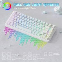 ATTACK SHARK X82PRO HE Wireless RGB Mechanical Gaming Keyboard With Rapid Trigger, Actuation Adjustment, Hall Effect Magnetic Switch, 8K Polling Rate, 2.4G/Bluetooth/USB-C, 5000mAh Battery For PC/Win (Anime White) - 白色等高線 - 查看 7