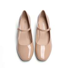 Women's Mary Jane Pumps Low Heel Dress Shoes Closed Round Toe Comfortable Wedding, Office, Party & Casual Work Shoes - 杏色 - 查看 7