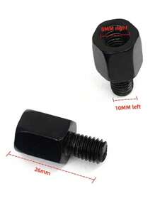 Black Mirror Adapter M10 M8 10MM 8MM Motorcycle Scooter Rearview Mirrors Adapters Right Left Hand Thread Conversion Bolt Screws 1pc - Black - View 7