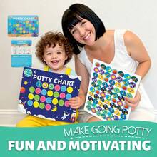 如厕训练贴纸、纸板奖励表、马桶贴纸 - 彩色 - 查看 3