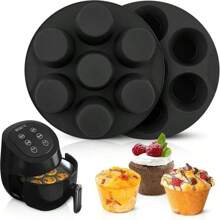 Silicone Muffin Pans For Air Fryer 7 Cavity Muffin Tray Cupcake Pan Nonstick Brownie Cake Mold Round Pudding Recipe Tray Bakeware,Baking Equipment,Baking Accessories,Brownies,Kitchen,Silicone Mould,Cake Tin,Bread Bin,Muffin Tray,Christmas,Cake Moulds - Multicolor - View 13