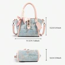 多巴胺少女配色新款中国风刺绣波士顿包女2025春夏新款枕头包单肩包斜挎包手提包