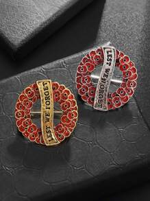 1 件“永志难忘”深红色罂粟花纪念胸针花环 - 珐琅水钻水晶钻石胸花，连衣裙配饰别针用于衣服包魅力学校，适合所有人，复活节，主题派对，愚人节，舞台表演，感恩节，万圣节，圣诞节，新年最佳生日情侣朋友礼物办公室配饰衬衫 - 彩色 - 查看 9