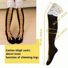 1 Pair/2pairs/5pairs  Of Fun Chicken Leg Socks And Knee Length Stockings - Women's Colorful Animal Role-Playing, Suitable For Couples, Holiday Gifts, Parties, Clothing, And Daily Wear With Innovative Socks - 小腿襪 - 查看 3