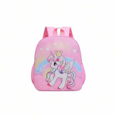 Cartoon Unicorn Nylon Printed Backpack For Teens & Youth