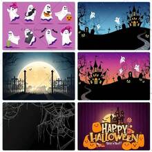 1pc/3PCS Wall Art Poster Optional Frame Happy Halloween Backdrop Horror Moon Pumpkin Witch Bat Castle A Little Boo Is Almost Due Baby Photography Background Party Decor Home Decor Halloween Decor Room Decor - Multicolor - View 3