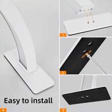 1 lâmpada em arco com controle de brilho e temperatura de cor ajustável, alimentada por USB, baixa alergia, em formato de crescente, ideal para manicure, extensão de cílios, tatuagem e cuidados com unhas nude, salão de beleza, extensão de cílios e iluminação para exposição de artesanato, design moderno, ideal para presentes de feriado e aniversário