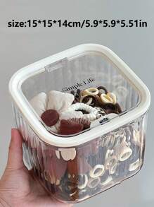 Jewelry Storage Box, Flip-Top Transparent Dust-Proof Box, Suitable For Hair Clips, Headbands, Elastic Bands Desktop Organizer, Stackable Drawer Storage Box, Vanity, Bathroom, Girlfriend Gift, Christmas Gift