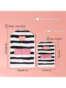 45 piezas Bolsas de regalo de plástico mini para empaquetado de joyería, bolsas de compras con asa, a rayas negras, para Halloween, Navidad