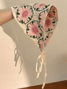 1件/套 可爱甜美钩扣樱桃镂空发箍 INS风情人节发带头巾发箍吸汗带，秋冬季女士度假装扮发饰优雅围巾女士头巾柔软头巾 - 米色 - 查看 10